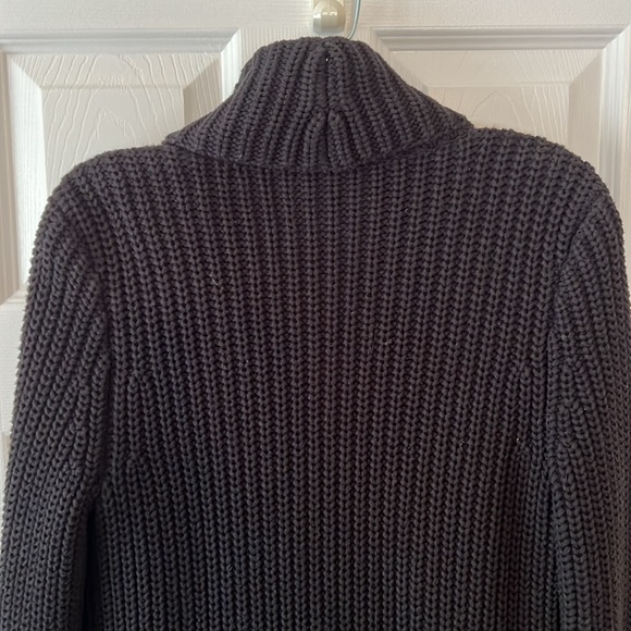 J. Crew Black Rib Stitched Open Front Shawl Cardigan S - Picture 9 of 12